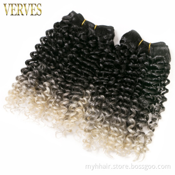 Jerry Curl Braid weaving 8 Inch 65g/pack curly hair bundles synthetic ombre braiding hair extention curly weave hair